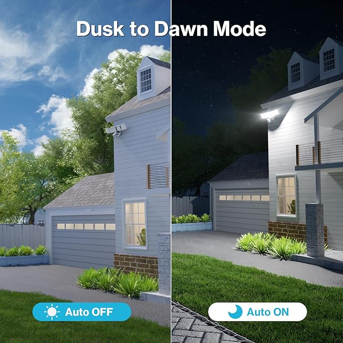 Olafus 100W Motion Sensor Outdoor Lights, 10000LM 6500K Daylight Flood Lights Outdoor Motion Sensor, Dusk to Dawn Outdoor Lighting, IP65 Waterproof Motion Detector Lights for Outside, White-VerdiqueGarden