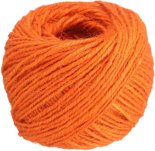 uxcell 164 Feet Natural Jute Twine String,2mm Thin Garden Twine Rope Colored Plant String Cord for DIY Art Crafts Gift Wrapping Decoration Packing Gardening Plant Hanger,Orange-VerdiqueGarden