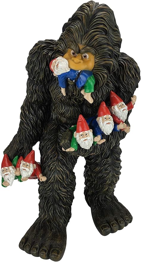 GlitZGlam Large Miniature Bigfoot and Gnomes for Fairy Garden. A Large Gnome Figurine (13 inch High) and Fairy Garden Accessory-VerdiqueGarden