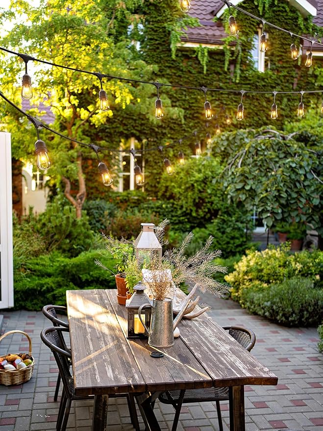 addlon 48 FT Outdoor String Lights Timer Control Commercial Grade Weatherproof 18 Edison Vintage Bulbs ETL Listed Heavy-Duty Decoration Christmas Lights for Patio Backyard Garden-VerdiqueGarden