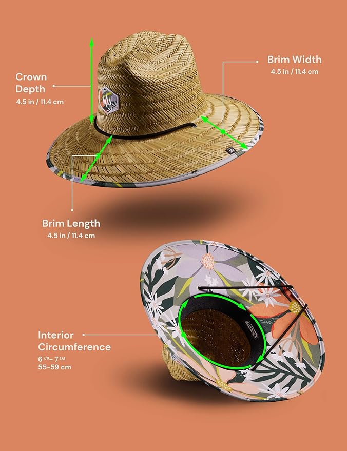 Straw Hat for Men & Women | Lifeguard Hat, Beach Hat & Sun Hat | UPF 50+ Wide Brim for Sun Protection | One Size | Hemlock-VerdiqueGarden