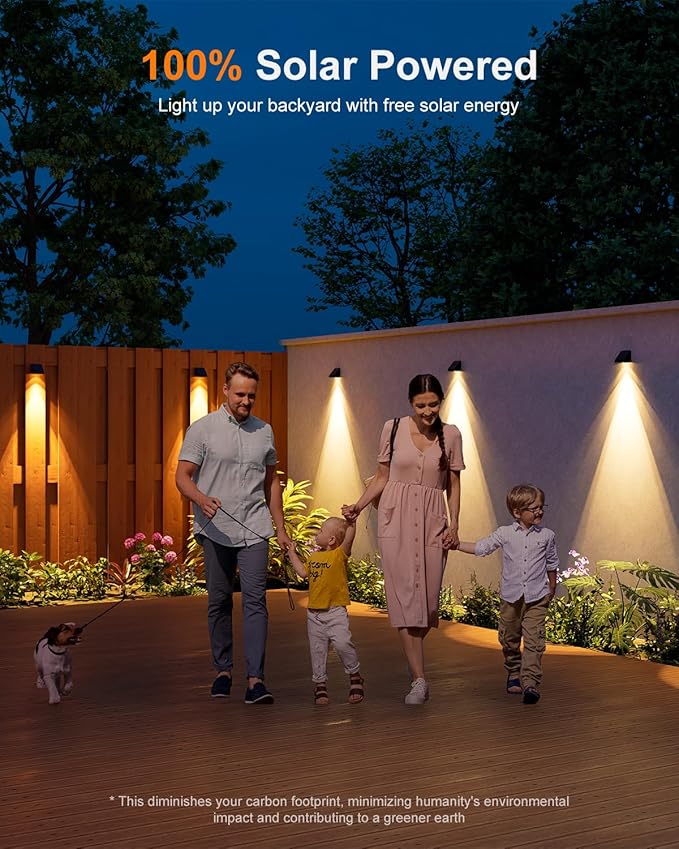 12 Pack Decorative Solar Powered Fence Lights Outdoor Waterproof with Warm White LED Spot Lens, for Outside Wall, Deck, Patio, Yard, Rail, Garage, Pool, Designed for Enhanced Security, Easy Install-VerdiqueGarden