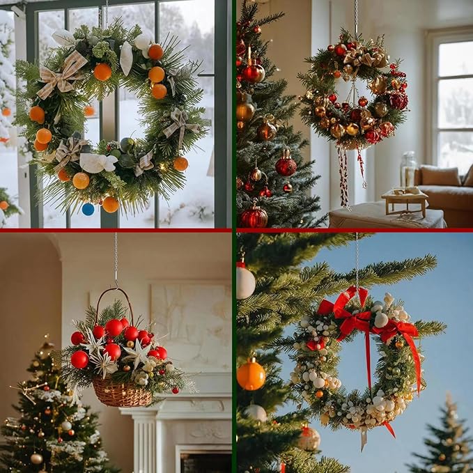 10 Pack 25" SIL Storagehook Silver Hanging Chains with S Hooks for Hanging Bird Feeders Planters Baskets Billboards Lanterns Wind Chimes Ornaments-VerdiqueGarden