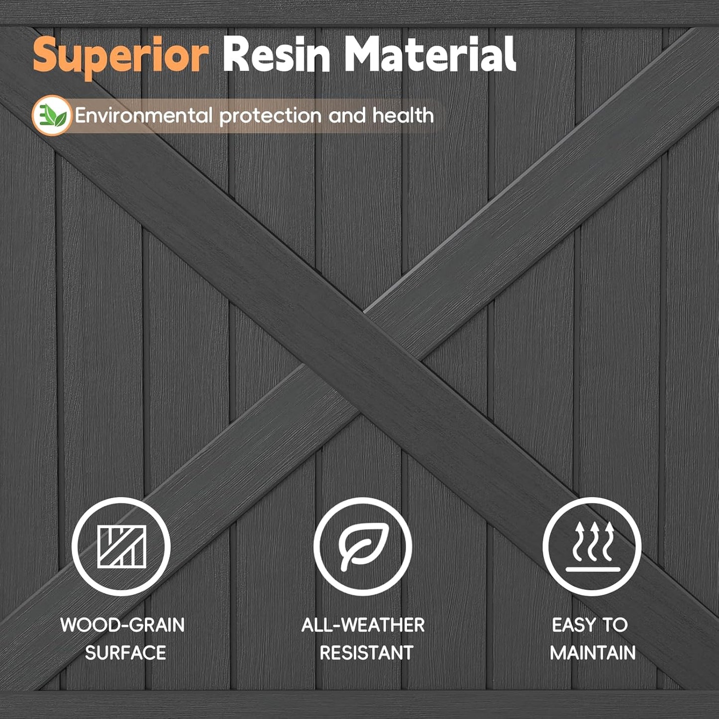 Outdoor Storage Box, 35 Gallon Waterproof Resin Deck Box, Storage Bin for Package Delivery, Patio Furniture Cushion, Garden Tools, Pool Accessories, Weatherproof and UV Resistant, Black-VerdiqueGarden