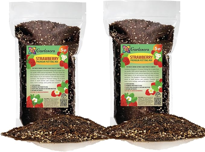 Strawberry Premium Potting Soil Mix - Ideal Blend for Growing Robust and Flavorful Strawberries - 10 Quart-VerdiqueGarden