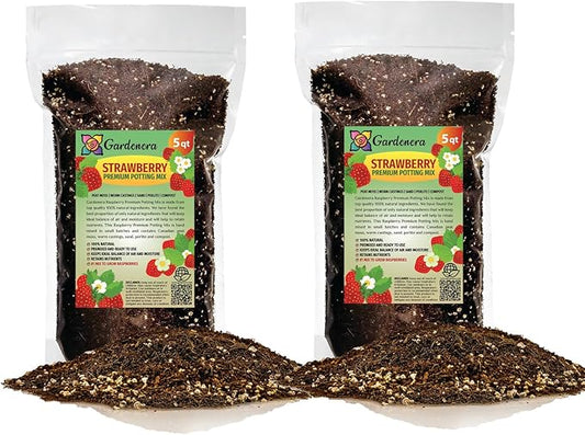 Strawberry Premium Potting Soil Mix - Ideal Blend for Growing Robust and Flavorful Strawberries - 10 Quart-VerdiqueGarden