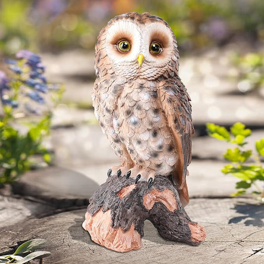 WONDER GARDEN Owl Statue Decor, Outdoor Resin Owl Figurine Owl Sculpture for Home Decor Porch Patio Lawn Yard Decorations or Housewarming Gifts-VerdiqueGarden