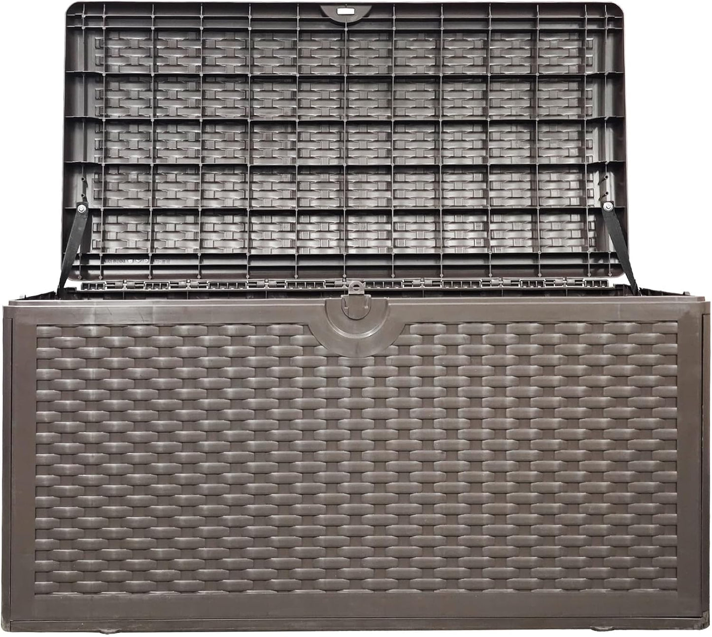 80 Gallon PLUS Lockable Deck Box, Waterproof & UV-Resistant Outdoor Storage for Patio Cushions, Heavy Duty Resin Deck Storage Container(Brown)-VerdiqueGarden