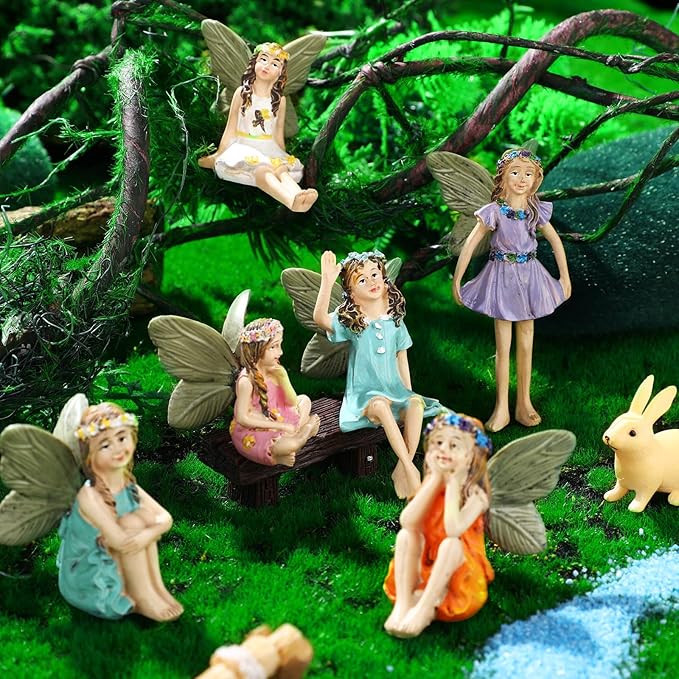 Roowest 16 Pcs Garden Accessories Miniatures Fairies Kit Resin Hedgehogs Cute Tiny Mushroom Miniature Figurines Mini Garden Lawn Yard Micro Landscape Ornaments for Home Decorations Outside-VerdiqueGarden