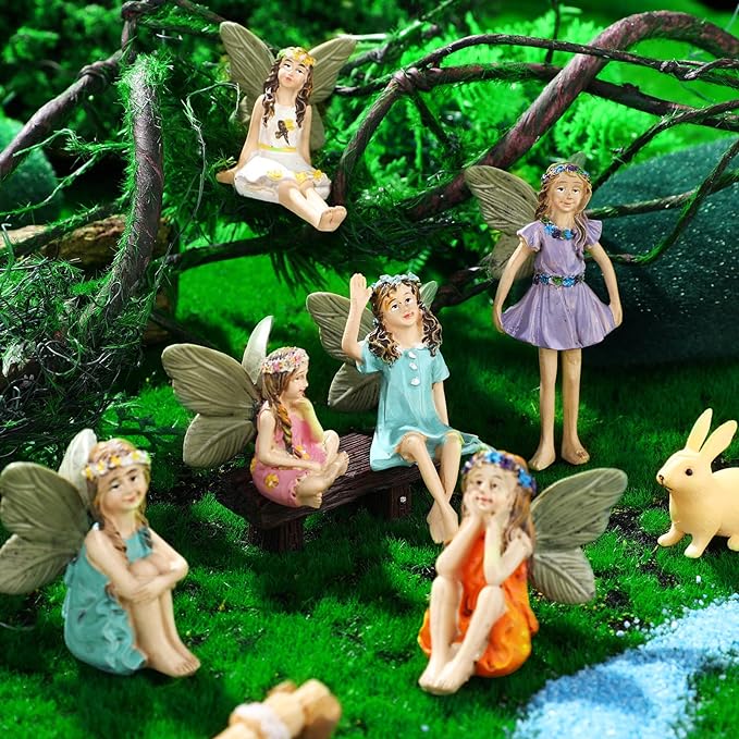 120 Pieces Garden Kit Accessories Garden Animals Miniatures Fairies Miniature Figurines Micro Landscape Ornaments DIY Kit for Outdoor Yard Lawn-VerdiqueGarden