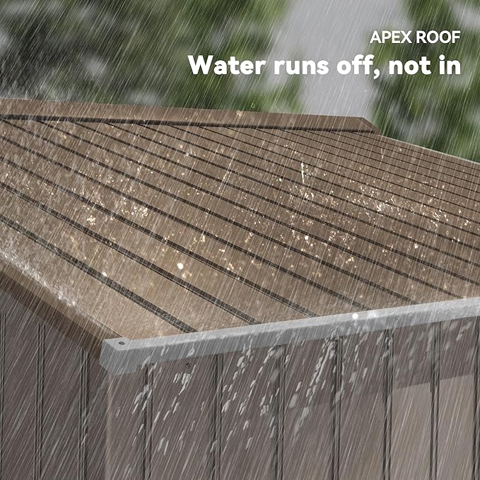 Outsunny 9' x 6' Outdoor Storage Shed, Garden Tool Metal Shed with Foundation Kit, Double Lockable Door, Air Vents and Sloping Roof, for Backyard, Patio, Lawn, Yellow-VerdiqueGarden