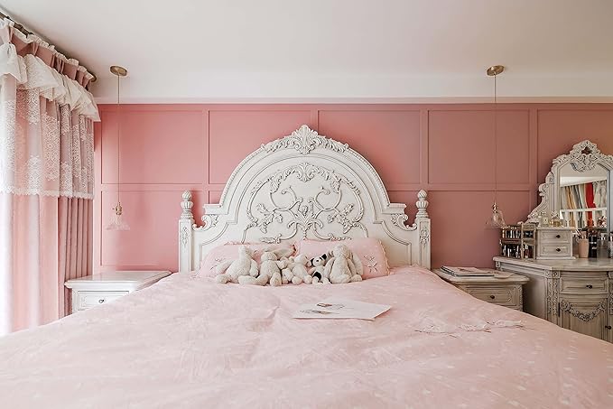 Dimoon 78.7''x17.7'' Pink Peel and Stick Wallpaper Contact Paper Modern Self Adhesive Wall Paper Removable Renter Friendly Textured Solid Color Shelf Cabinet Vinyl Roll (78.7''x17.7'',Rose Pink)-VerdiqueGarden