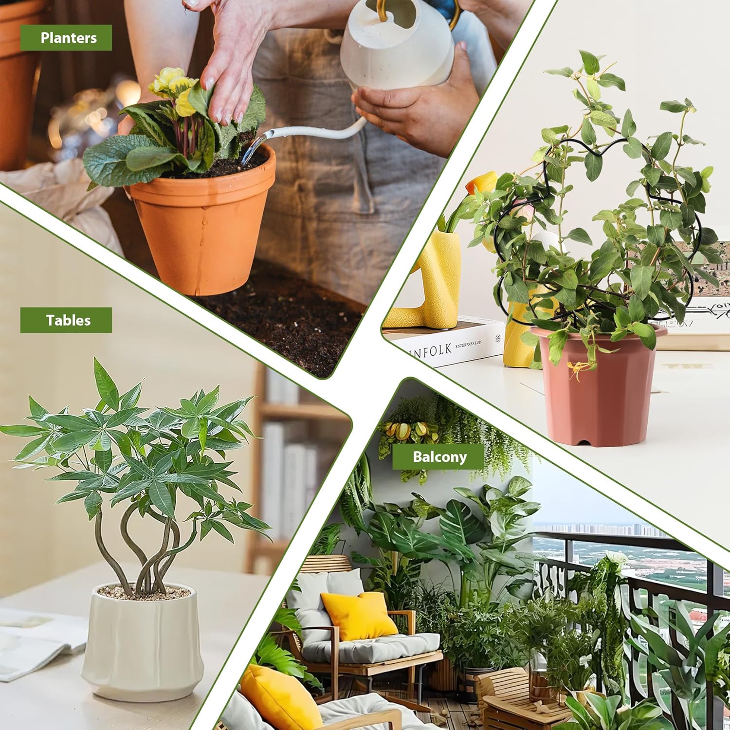 2 Pack Plant Trellis Indoor, 11.2" W x 13.7" H Small Trellis for Potted Plants, Decorative Trellis for Climbing Plants Indoor, Ideal for Vines on Tabletops, Balconies, Gardens and Lawns, Flower-Shaped-VerdiqueGarden