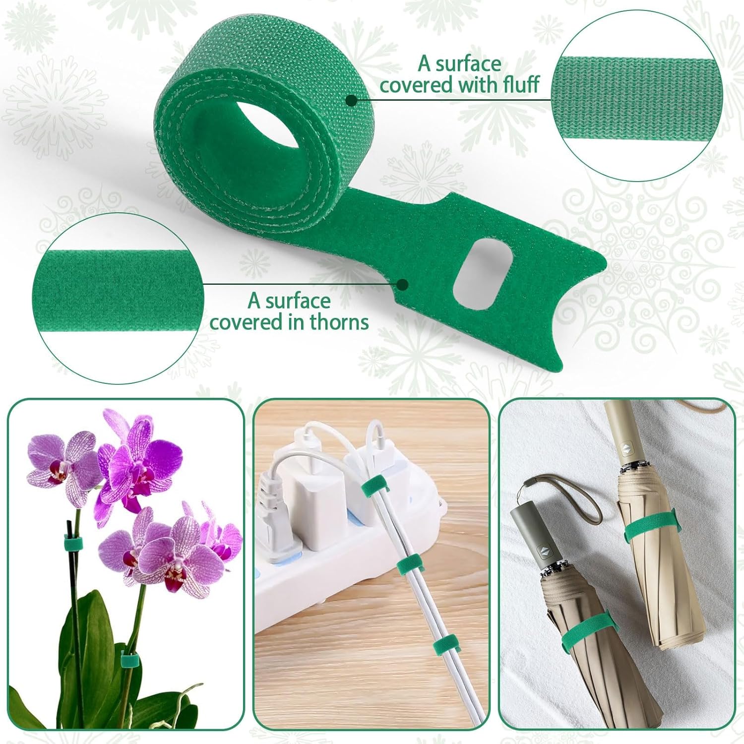 100 Pcs Christmas Garland Ties 12Inch Adjustable Holiday Garland Twist Ties for Holiday Christmas Halloween Tree Wreath Party Yard Wall Doorway Reusable Nylon Garden Cable Straps Decoration(Green)-VerdiqueGarden