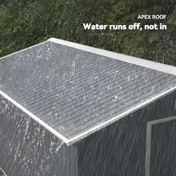 Outsunny 11' x 13' Outdoor Storage Shed, Garden Tool Metal Shed with Foundation Kit, Double Lockable Door, Air Vents and Sloping Roof, for Backyard, Patio, Lawn, Dark Gray-VerdiqueGarden