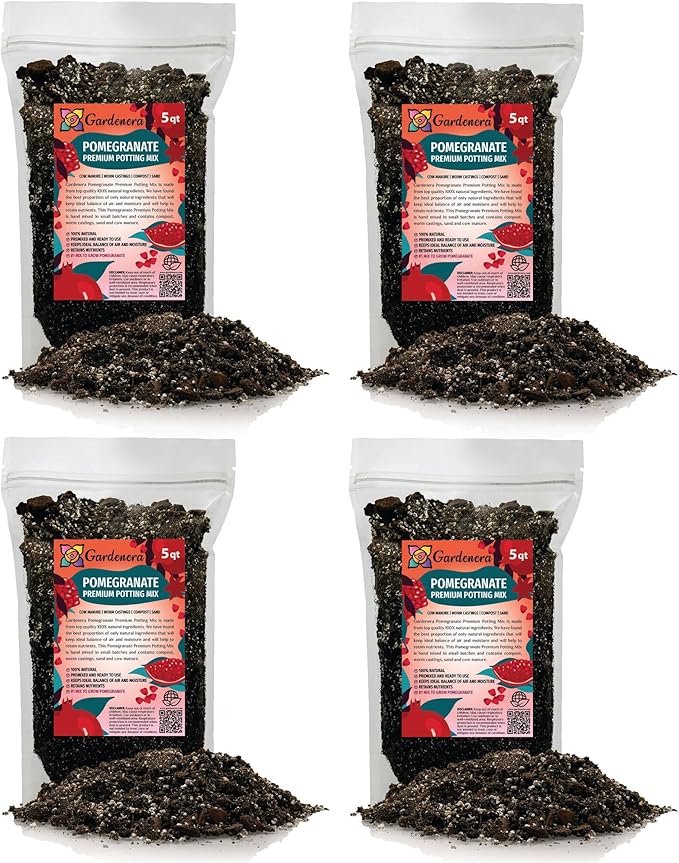Premium Pomegranate Potting Soil Mix - Ideal Nutrient Blend for Growing Robust, Flavorful, and Bountiful Pomegranate Trees - 1 Quart-VerdiqueGarden