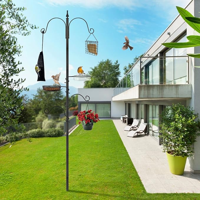 Premium Bird Feeding Station Kit - Multi Feeder Hanging Set with Suet Cage, Bird Bath & Finch Sock Attractors-VerdiqueGarden