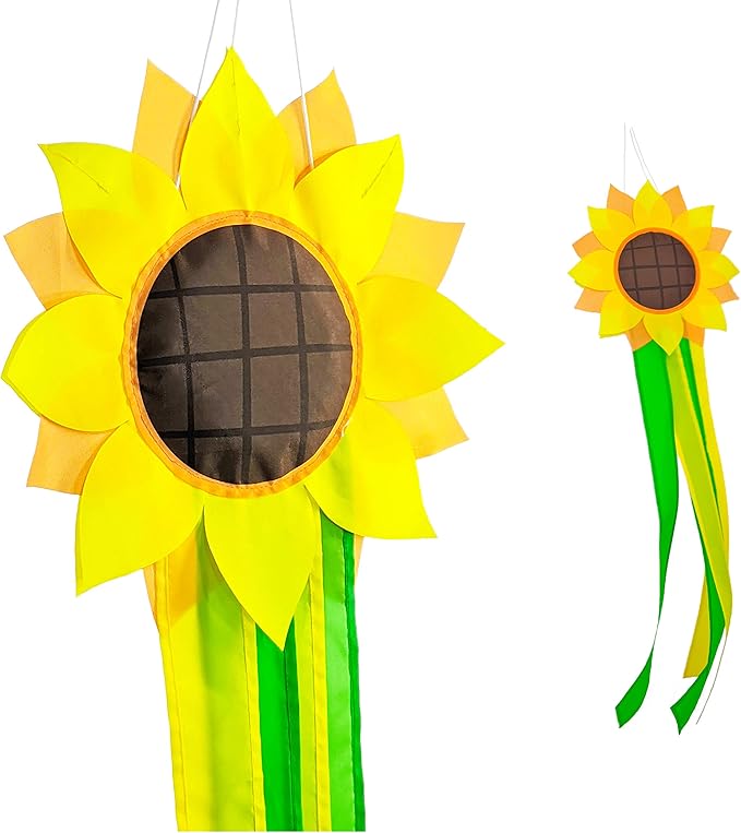 Madrona Brands Sunflower Windsock | Durable Outdoor Hanging Decoration | Yard, Garden, Patio, Home and More | 42-Inch-VerdiqueGarden
