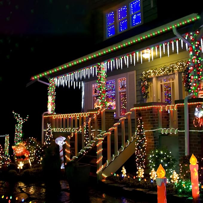 150ft LED Rope Lights Outdoor, 1080 LED Connectable and Flexible Tube Lights with 8 Modes, Waterproof LED Rope Lighting for Garden Patio Pool Bedroom PartyIndoor Outdoor Christmas Decor (Red & Green)-VerdiqueGarden