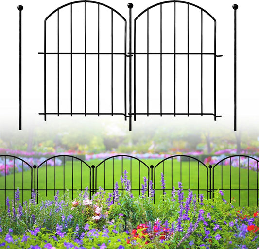 Decorative Garden Fence 17in x18ft, 18 Pack Rustproof Metal No Dig Fence Animal Barrier for Dog, Arched Flower Bed Edging Ornamental Wire Border Panel Fencing for Yard Patio Outdoor Decor-VerdiqueGarden