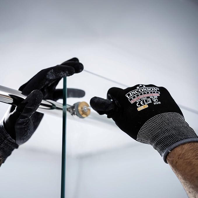 linconson 12 Pack Safety Performance Series Construction Mechanics Wrinkle Latex Work Gloves-VerdiqueGarden