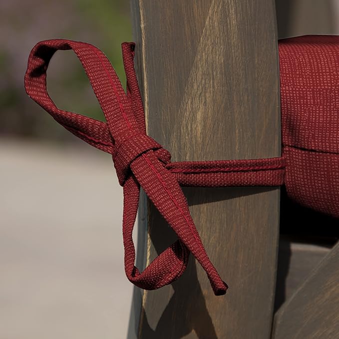 Arden Indoor/Outdoor Seat or Rocking Chair Cushion, 19 x 18, Water Repellent, Rain Proof, Fade Resistant Cushion for Rocking or Dining Chairs Ruby Red Leala-VerdiqueGarden