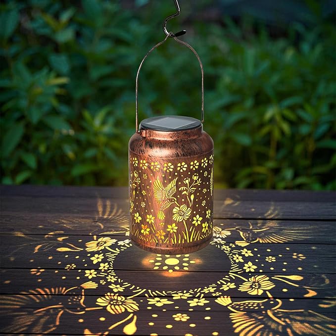 Hummingbird Lanterns Outdoor, Waterproof Hanging Lantern Garden Decor, Birthday Gifts for Women, Men, Mom, Mothers Day Gifts, Lights Outdoor Apply Patio, Yard, Lawn, Balcony-VerdiqueGarden
