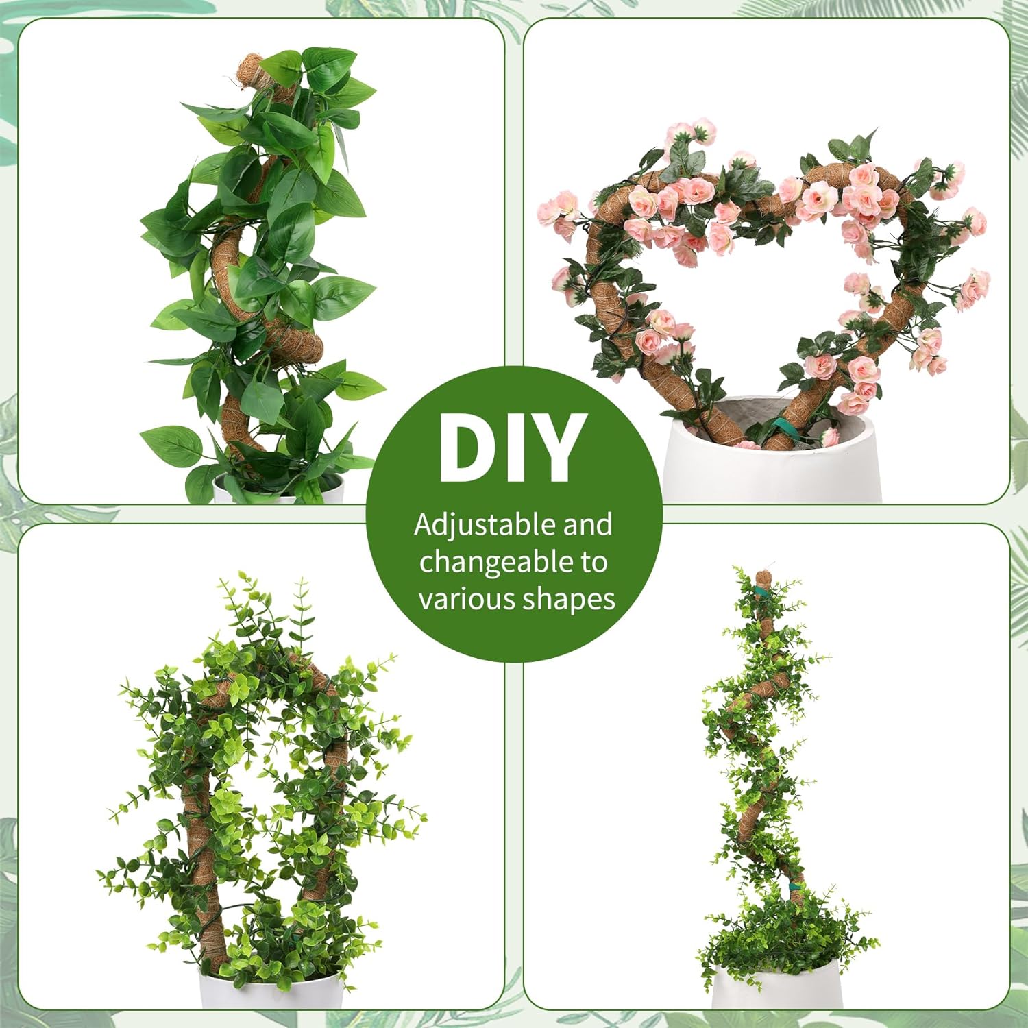 2 Pack Moss Pole, LveSunny 29 Inch Bendable Moss Pole Monstera Plant Support, More Flexible and Corrosion-Resistant Monstera Plant Support, Suitable for Potted Plants to Grow Upwards-VerdiqueGarden