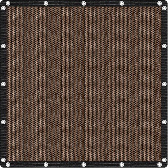 VICLLAX Shade Fabric Sun Shade Cloth with Every 2 FT Grommets for Patio Garden Pergola Cover Canopy 6x8 FT, Mocha-VerdiqueGarden