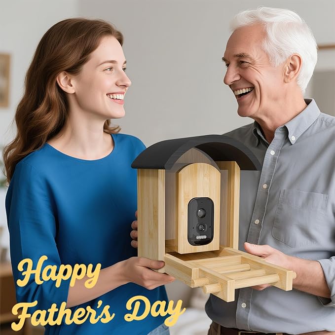 Bird Feeder with Camera, Smart Wild Bird Feeder for Outdoors with AI Identify, Solar Bird Feeder Watching Camera Auto Capture Birds & Real-time Notifications, Gifts for Birdlover (Arch)-VerdiqueGarden