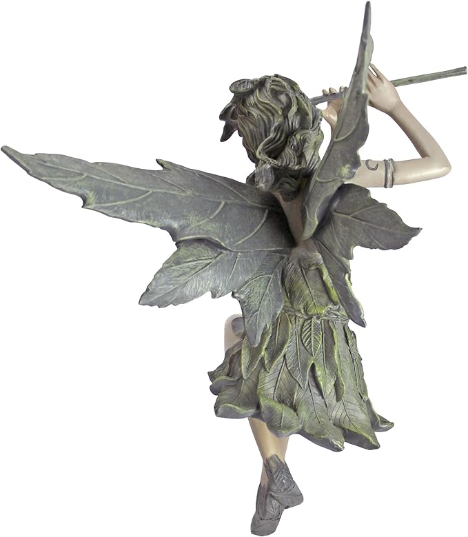 Design Toscano CL95276 Fairy of The West Wind Sitting Garden Statue, 19 Inch, Set of Two, Two Tone Stone-VerdiqueGarden