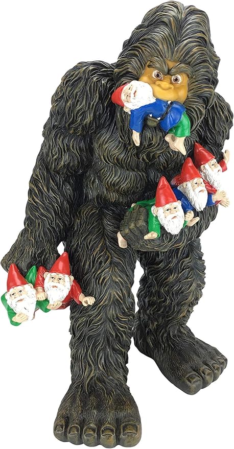 GlitZGlam Large Miniature Bigfoot and Gnomes for Fairy Garden. A Large Gnome Figurine (13 inch High) and Fairy Garden Accessory-VerdiqueGarden