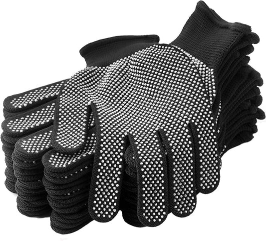 24Pcs Work Gloves Anti-slip Knitted Stretchy Cloth Glove Thin Moist Glove Liners-VerdiqueGarden