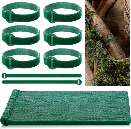 80 Pcs 12 Inch Christmas Garland Ties Green Adjustable Holiday Banister Ties Reusable Fastener Strap Nylon Garden Plant Cable Strap Christmas Tree Wreath Hook Loop Organizer for Home Office-VerdiqueGarden