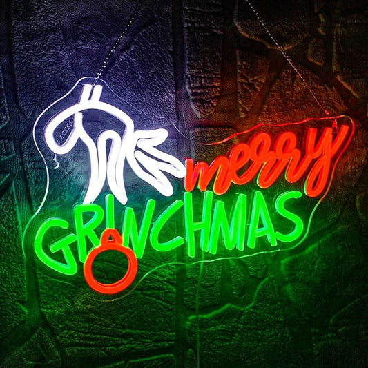 WLHOPE Merry Christmas Neon Sign, Green Red Christmas Neon Signs for Wall Decor, Merry Christmas Led Signs for Christmas Party Backdrop Bedroom Window Bar Club Shop, Christmas Gift Decoration-VerdiqueGarden
