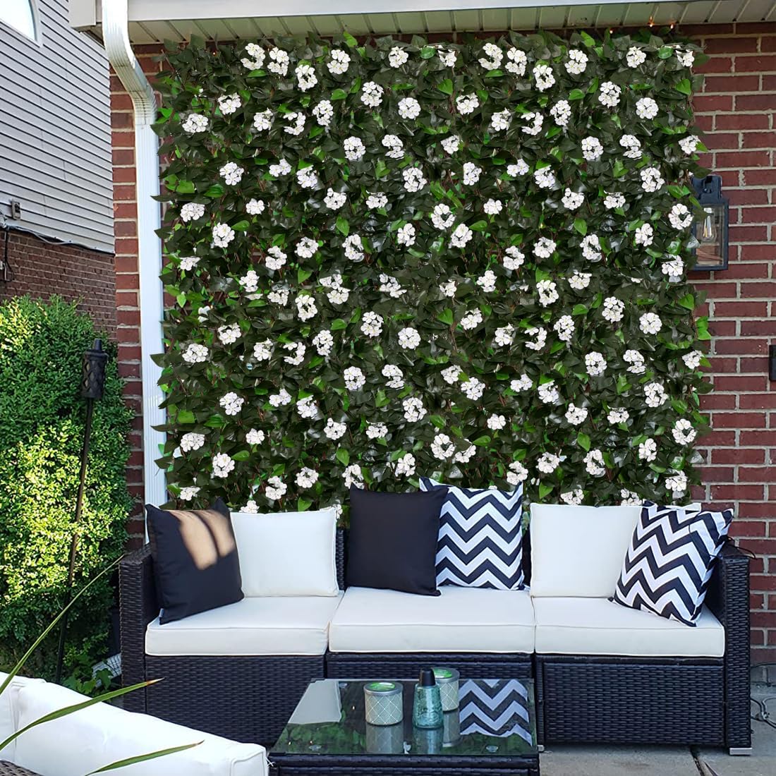 Expandable Fence Privacy Screen for Balcony Patio Outdoor,Decorative Faux Ivy Fencing Panel,Artificial Hedges-VerdiqueGarden