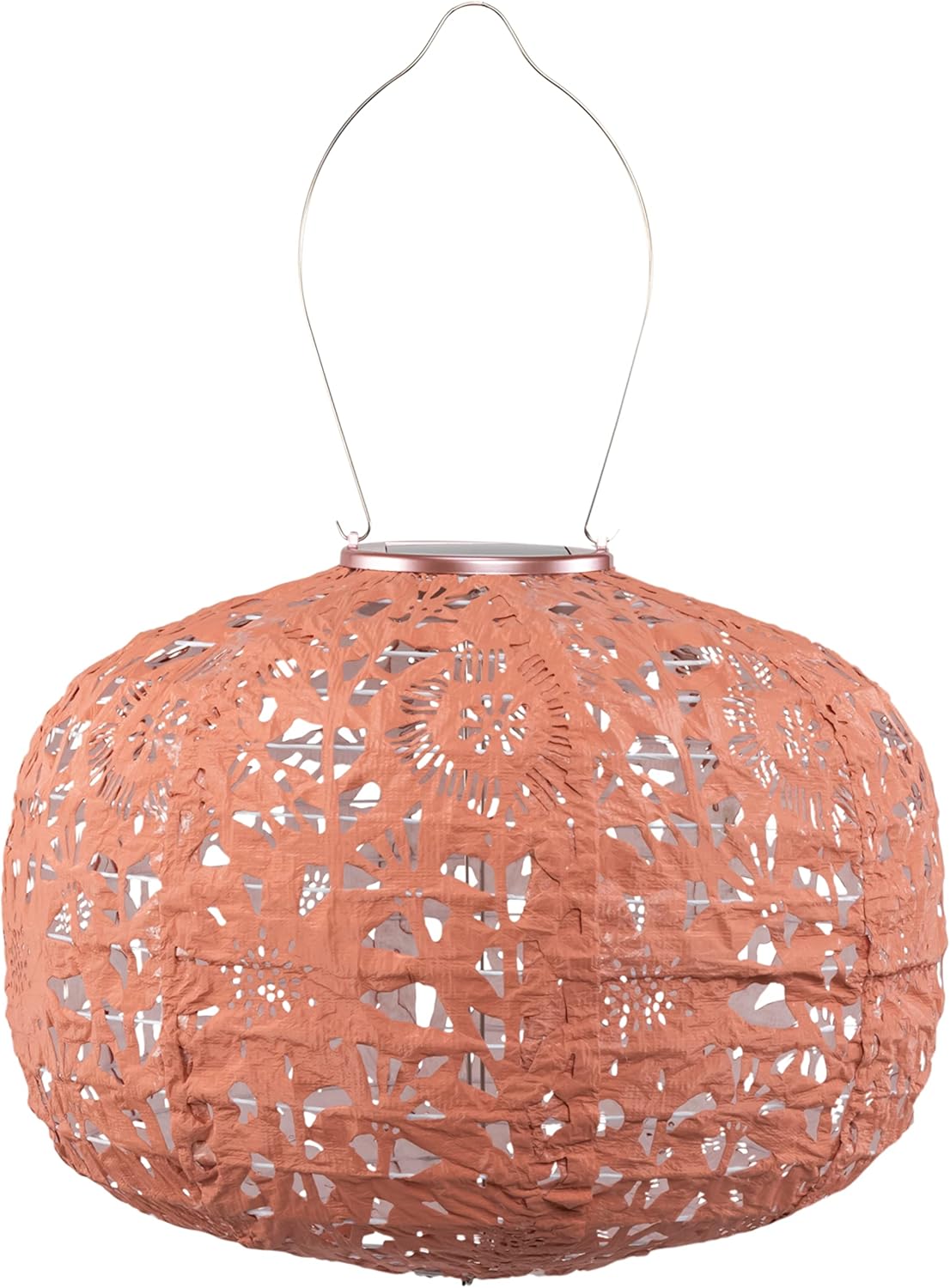 Allsop Soji Stella - Floral Punch - Square Sunflower - 11" Outdoor Solar Lantern - Clay-VerdiqueGarden