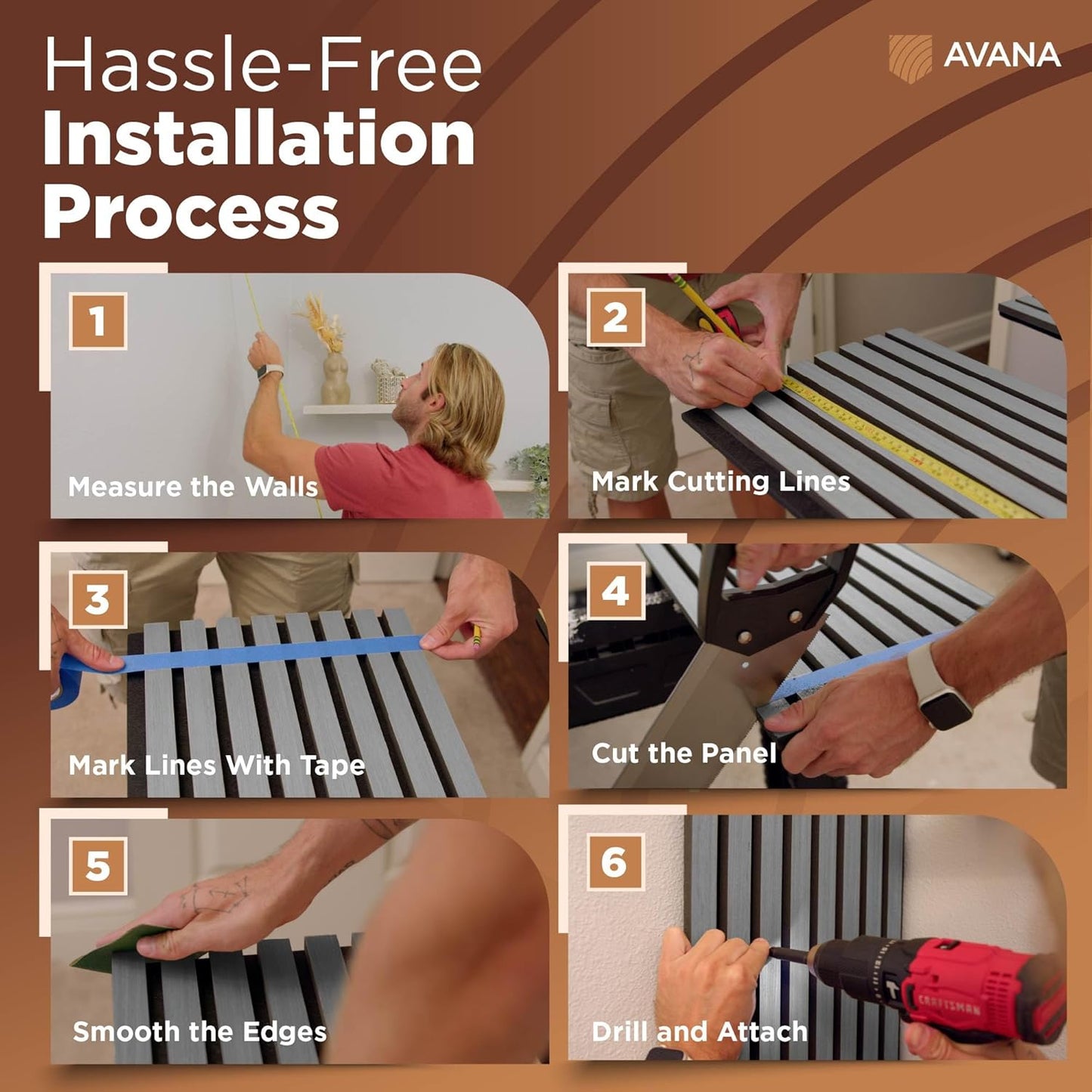 Avana Acoustic Wood Wall Panels – 47.2 X 12.6 Inch Gray Oak Acoustic Panels 2 PCs – Modern Wall Panels For Interior Wall Decor For Homes, Offices, Studios – Sturdy And Durable Wood Panels For Wall-VerdiqueGarden