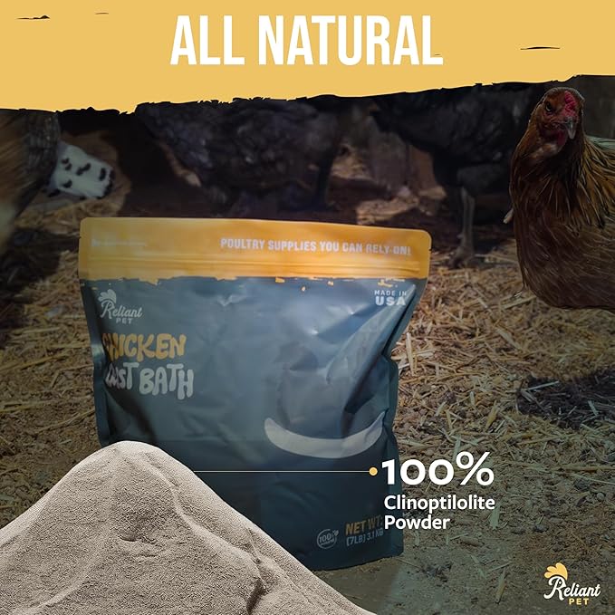 Chicken Dust Bath - 7lbs, Made in USA Natural Dust Bath for Chickens - Ideal Chicken Dust for Bath Tub Mix - Poultry Dust Powder for Chicken Coop-VerdiqueGarden