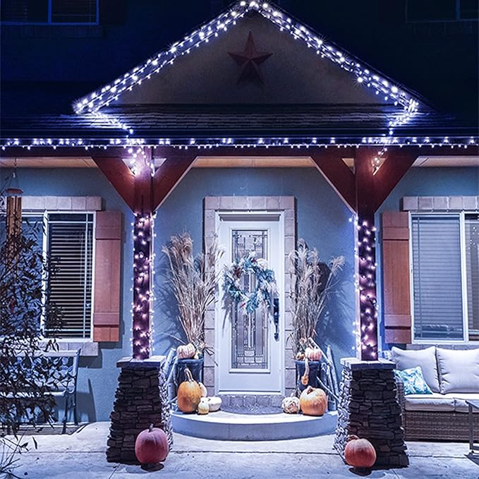 164Ft 500 LED White Christmas Lights, Waterproof 8 Twinkle with Memory Functions Christmas Tree Lights for Indoor Outdoor Christmas Tree Garden Decoration (164FT, White)-VerdiqueGarden