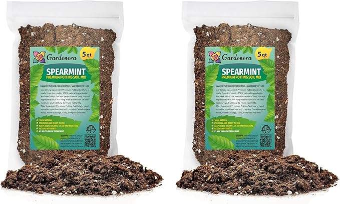 Spearmint Plant Potting Soil - All-Natural Blend for Thriving Spearmint Plants - Boosts Root Health and Aroma - 10 Quart-VerdiqueGarden
