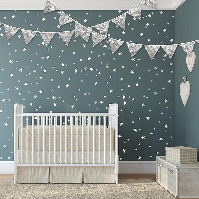 Pinkblume Double Sided Sequin Fabric Triangle Pennant Banner Flag Bunting Garland for Silver Theme Nursery Classroom Home Bedroom Wall Holiday Christmas Decor-VerdiqueGarden