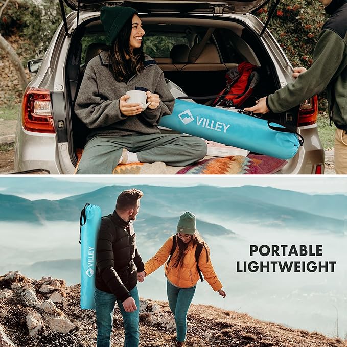 VILLEY Folding Camping Table, Lightweight Portable Beach Table with 2 Cup Holders & Carry Bag for Camping, Beach, Fishing, Travel, and Outdoor Activities (Large)-VerdiqueGarden