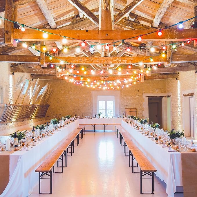 Brightown 50 Pack G40 Colorful Incandescent Bulb, Vintage Globe Replacement Light Bulb for Christmas Lights, 5 Watt E12 C7 Candelabra Base for Patio Yard Garden Holiday Xmas Decoration-VerdiqueGarden