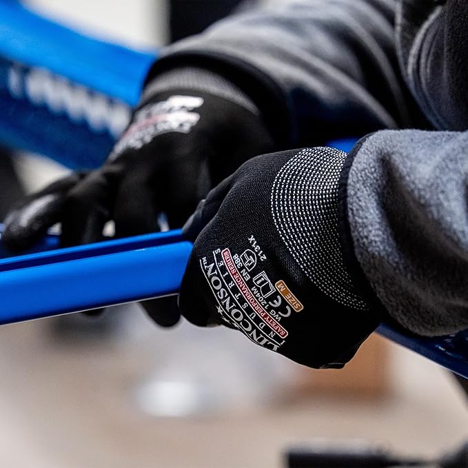 linconson 12 Pack Safety Performance Series Construction Mechanics Wrinkle Latex Work Gloves-VerdiqueGarden