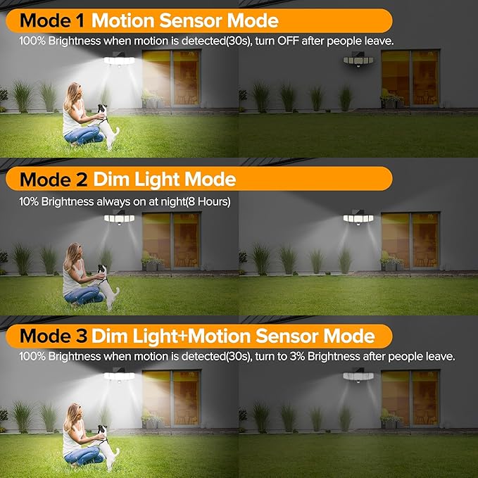 UME Solar Outdoor Lights 620 LED 4500LM, IP65 Waterproof Motion Sensor Outdoor Lights, 5 Heads Solar Security Flood Light 270 Wide Lighting Angle with 3 Modes for Garden Patio Yard - 2 Pack-VerdiqueGarden