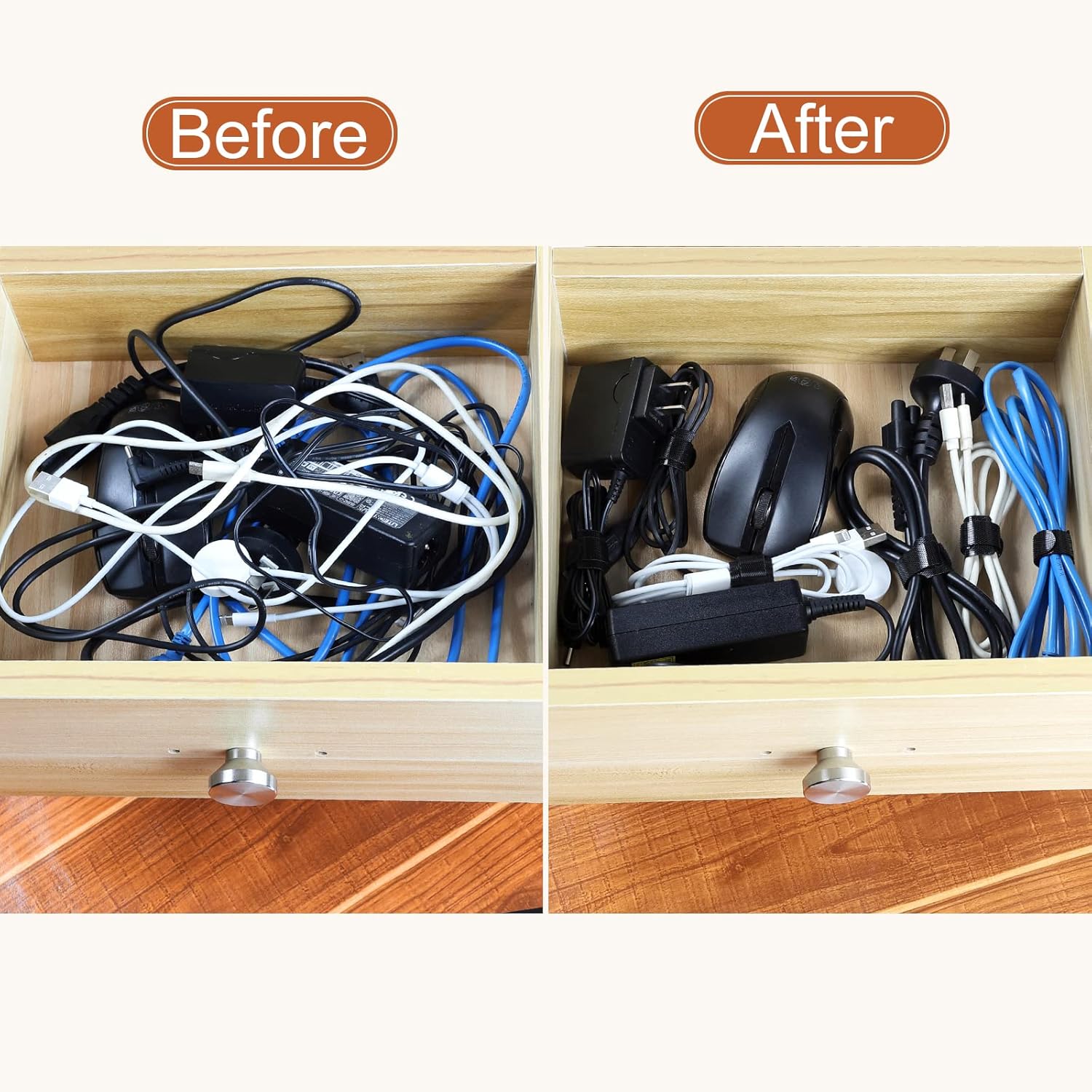 120PCS 6 Inch Reusable Cable Ties Wire Ties Cord Organizer Cable Organizer Adjustable Management Black-VerdiqueGarden