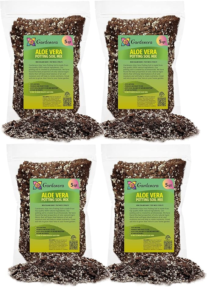 Premium Aloe Vera Potting Soil Mix - 20 Quart - (4 Bags of 5QT)-VerdiqueGarden