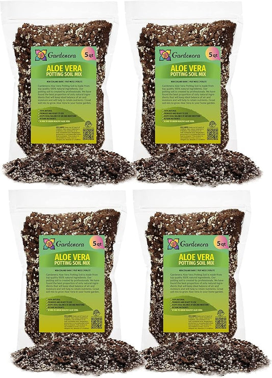 Premium Aloe Vera Potting Soil Mix - 20 Quart - (4 Bags of 5QT)-VerdiqueGarden