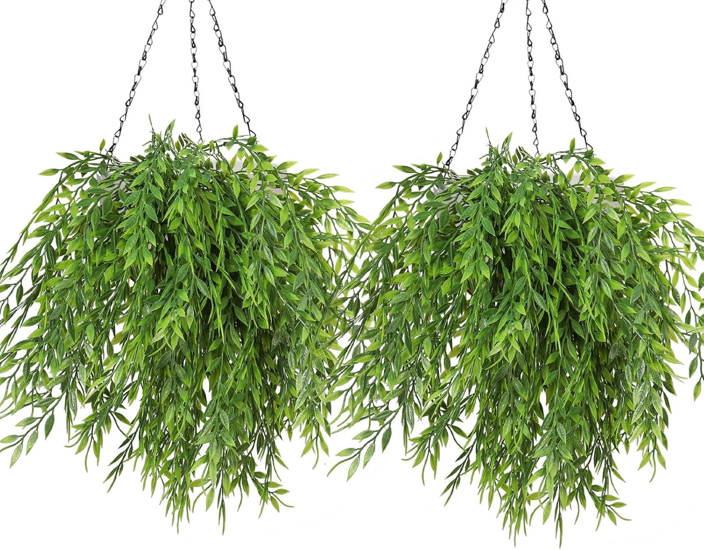 RECUTMS Artificial Weeping Willow 6Pcs,Plastic Leaves Twig Plants Greenery Fake Hanging Ivy Garland UV Resistant for Indoor Outdoor Home Garden Wall Baskets Wedding Party Table Planter Filler Decor-VerdiqueGarden